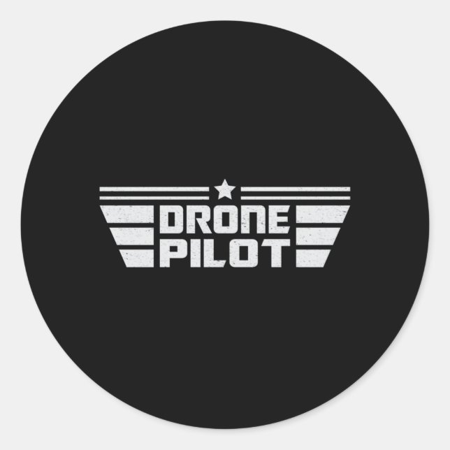 Drone Pilot Camera Quadcopter FPV Drones Gift Idea Classic Round Sticker (Front)