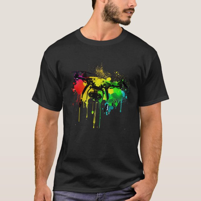 Drone Pilot Colourful Colours Drone Pilot T-Shirt (Front)