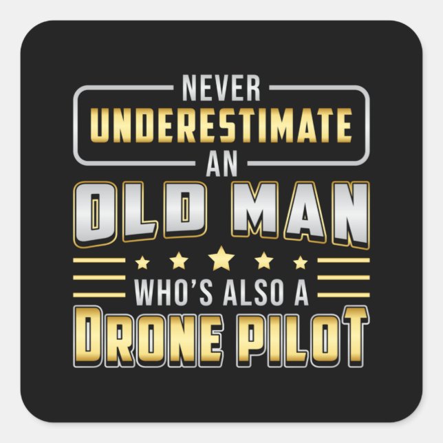 Drone Pilot Drones Quadcopter Camera FPV Gift Idea Square Sticker (Front)