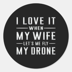 Drone Pilot Drones Quadcopter FPV Camera Gift Idea Classic Round Sticker