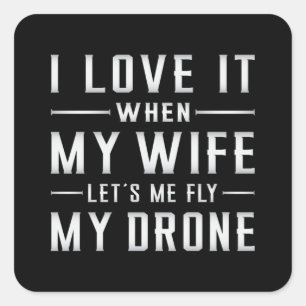 Drone Pilot Drones Quadcopter FPV Camera Gift Idea Square Sticker