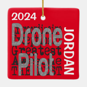 Drone Pilot Extraordinaire CUSTOM Ceramic Ornament