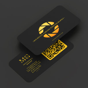 Drone Pilot Film Director Black Yellow Camera Lens Business Card