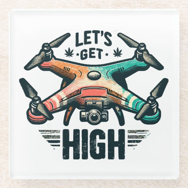 Drone Pilot Glass Coaster (Front)