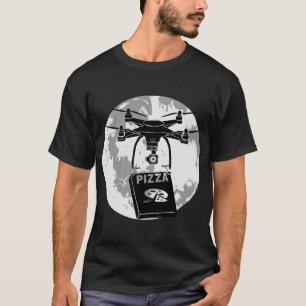 Drone Pilot Pizza Delivery Quadcopter Full Moon T-Shirt