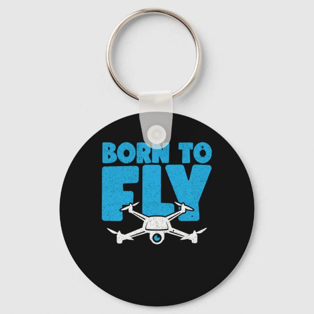 Drone Pilot Quadcopter Key Ring (Front)