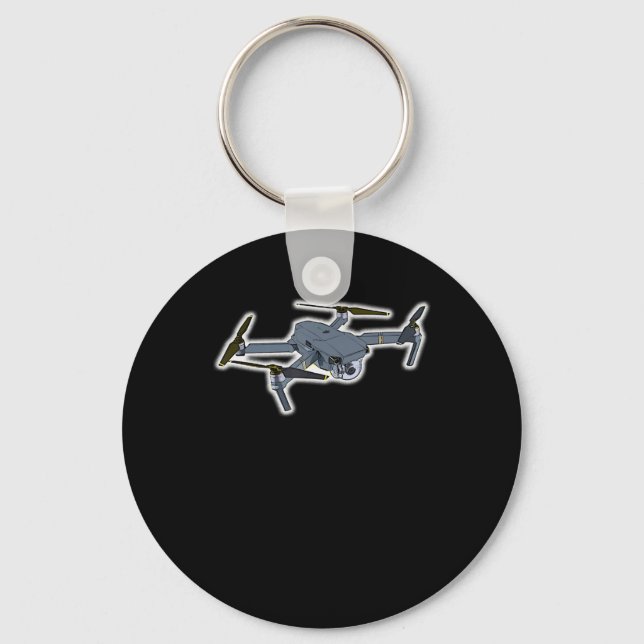 Drone Pilot Quadcopter Pilot Flying Drones Key Ring (Front)