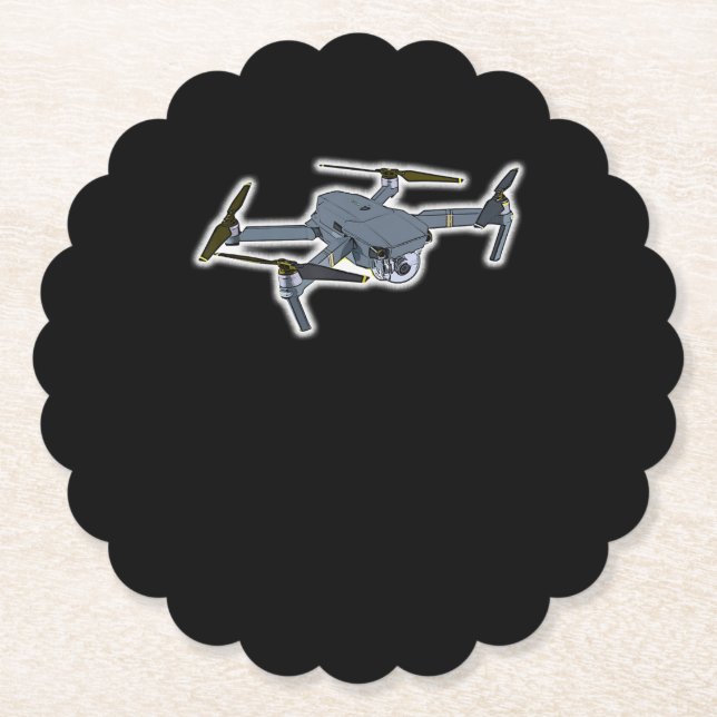 Drone Pilot Quadcopter Pilot Flying Drones Paper Coaster (Front)