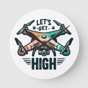 Drone Pilot Round Clock