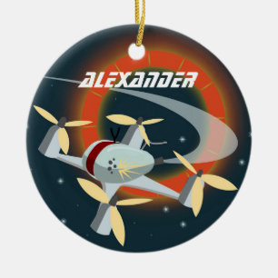 Drone Racing Ceramic Ornament