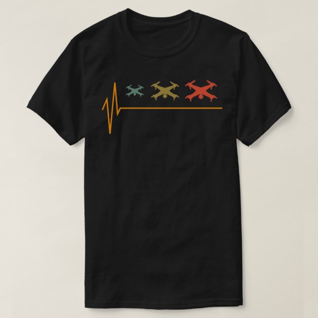 Drone Retro Heartbeat T-Shirt (Design Front)