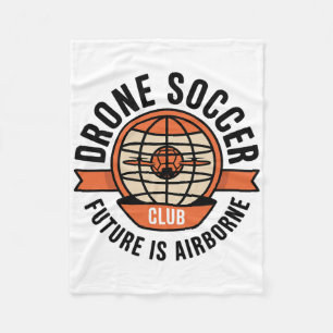 Drone Soccer Club Modern Globe Ll Footll Fleece Blanket