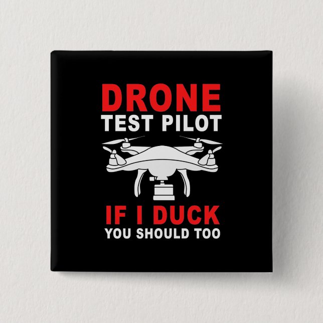 Drone Test Pilot 15 Cm Square Badge (Front)