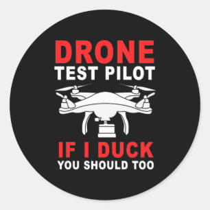 Drone Test Pilot Classic Round Sticker