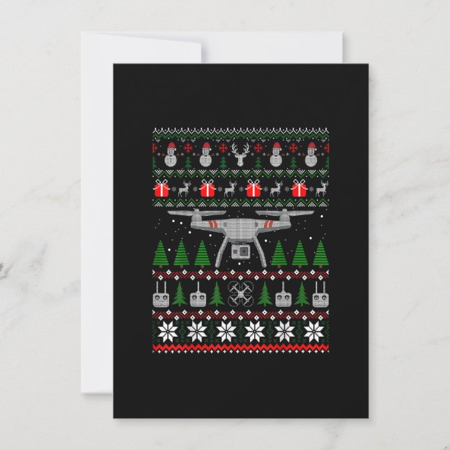 Drone Ugly Christmas Sweater Shirt Funny Quadcopte Invitation (Front)