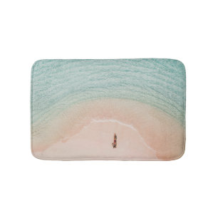 Drone View, Pink Beach Vacation. Bath Mat