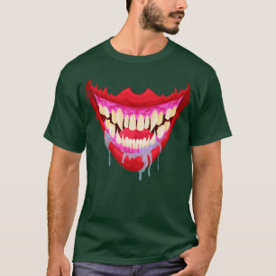 Drooling Vampire Smile Halloween Design T-Shirt