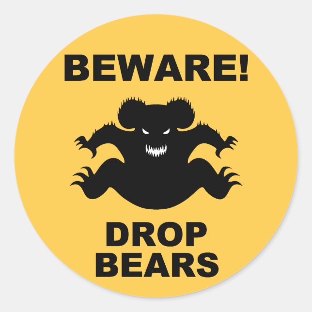 Drop Bears! Classic Round Sticker (Front)
