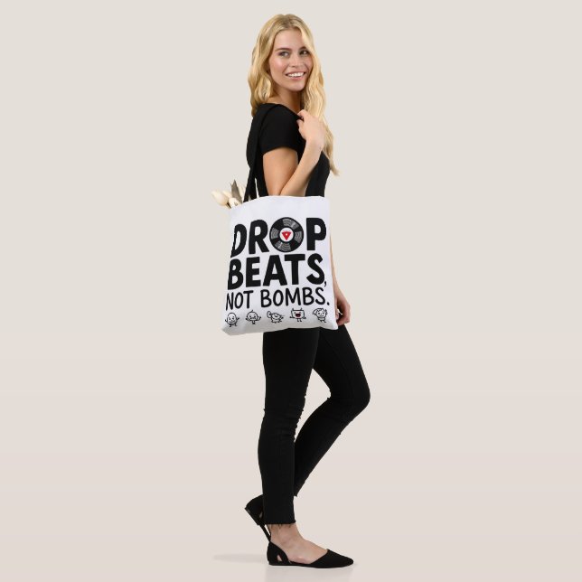 Drop Beats Not Bombs Cute bag (On Model)