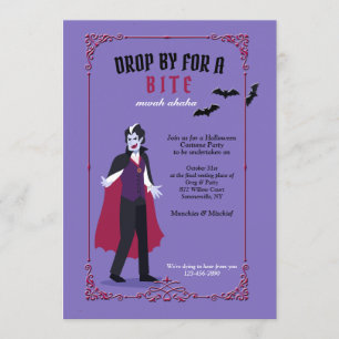 Drop By For A Bite Halloween Party Invitation