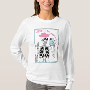 Drop Dead Gorgeous Skeleton Aesthetic Design T-Shirt