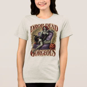 Drop Dead Gorgeous Zombie Pin-Up Women’s Tri-Blend Shirt