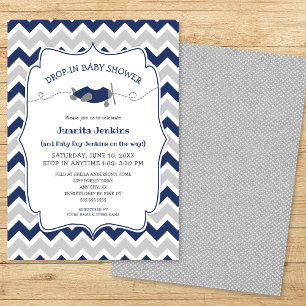 Drop-in boy baby shower / open house Invitation