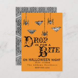 Drop in for a Bite - Elegant Spider Invite