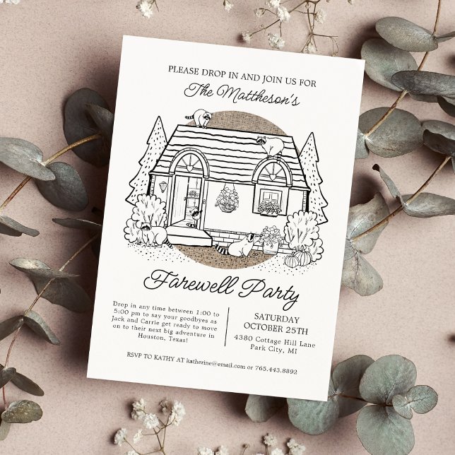 Drop In Funny Racoon House Farewell Party Invitation (Creator Uploaded)