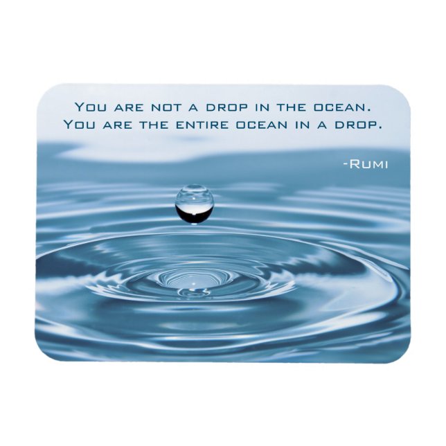 Drop in the Ocean, Inspiring Rumi Quote Magnet (Horizontal)