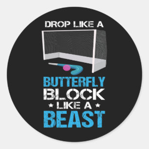 Drop Like A Butterfly Design For Field Hockey Play Classic Round Sticker