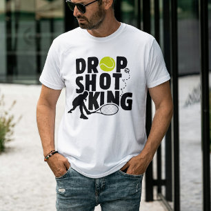 Drop Shot King Funny Tennis Player Graphic T-Shirt