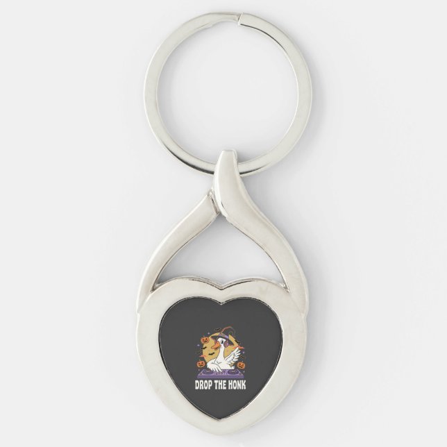 Drop The Honk Halloween DJ Goose Key Ring (Front)