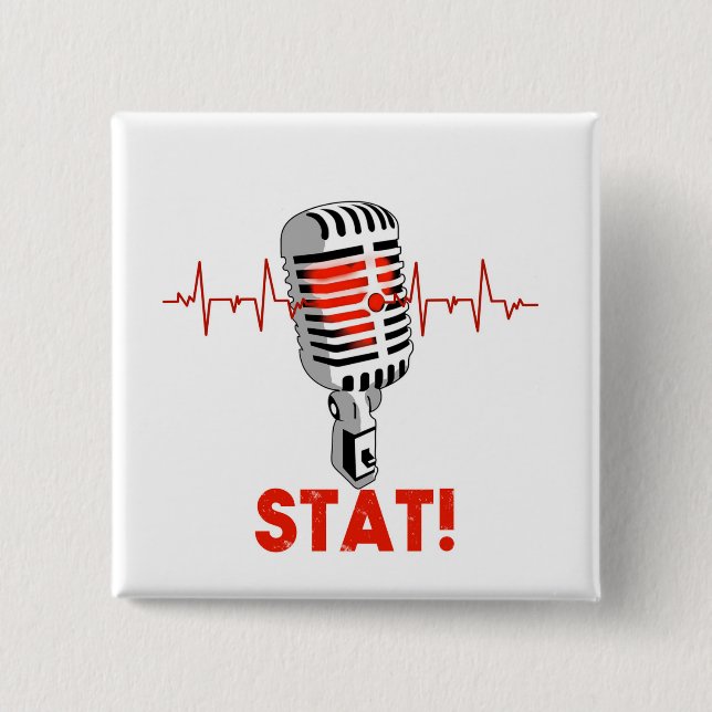 Drop the mic logo 15 cm square badge (Front)