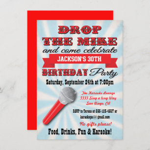 Drop the mike with this Birthday Party Invitation