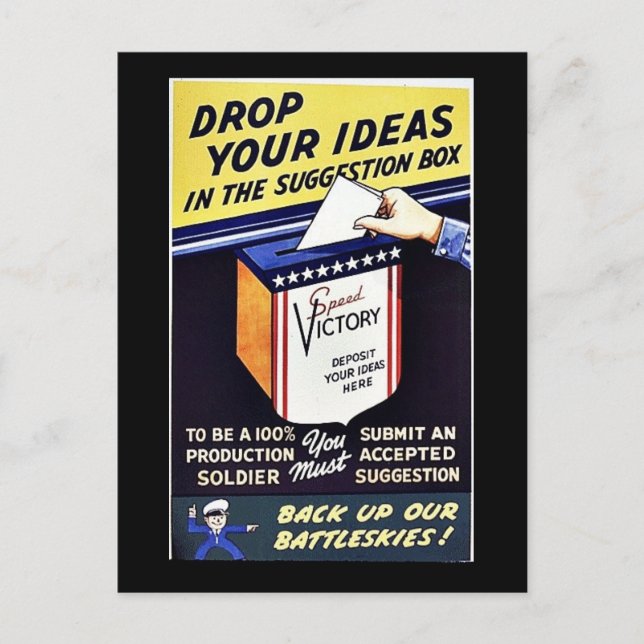Drop Your Ideas In The Suggestion Box Postcard (Front)