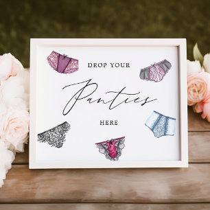Drop Your Panties French Lingerie Bridal Shower Photo Print