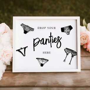 Drop Your Panties Modern Lingerie Bridal Shower Photo Print