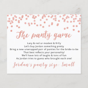 Drop your panties Template CARD Bridal game