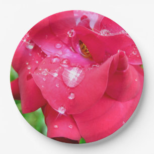 Droplets on Petals Paper Plates
