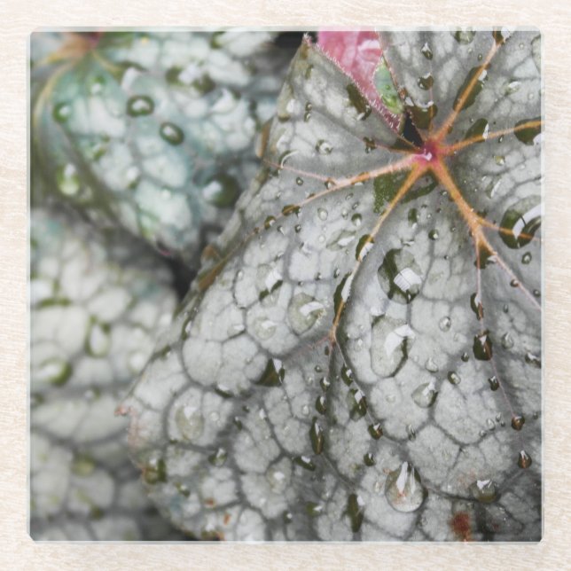 "Droplets" Original Art by KAS Glass Coaster (Front)