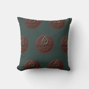 Droplyt Golf Rustic Logo Throw Pillow