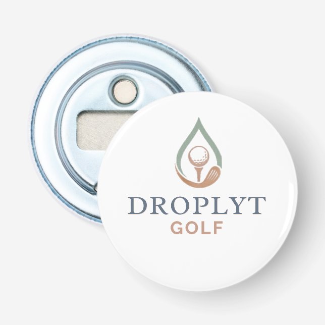 Droplyt Golf Signature Button Bottle Opener (Front)