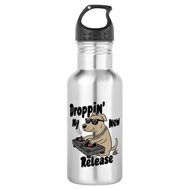 Droppin' My New Release Dog Hip-Hop 532 Ml Water Bottle (Front)