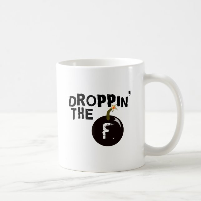 Droppin' The F Bomb Coffee Mug (Right)