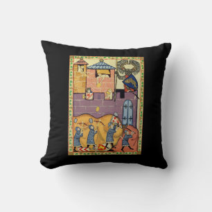Dropping Rocks, 14th Century Codex Manesse Cushion