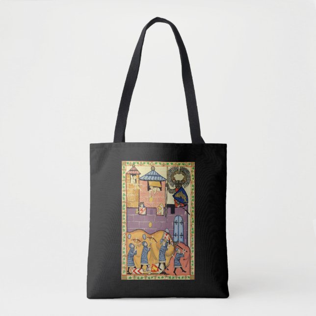 Dropping Rocks, 14th Century Codex Manesse Tote Bag (Front)
