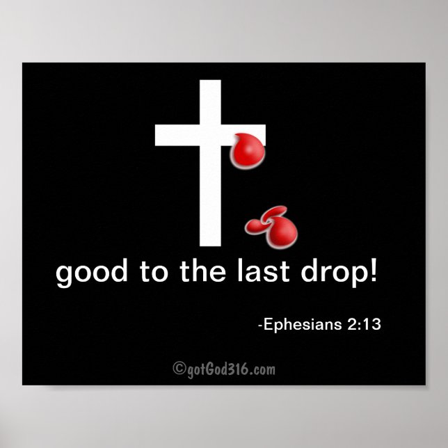 Drops of Blood gotGod316.com Cross Poster (Front)