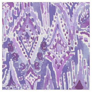 DROPS OF WONDER Tribal Ultra Violet Boho Ikat Fabric