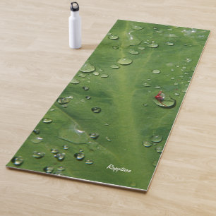 Drops on Leaf Yoga Mat